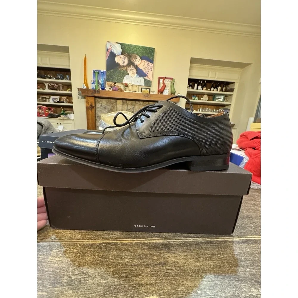 Florsheim Men's Calipa Cap Toe Oxford Black Size 8.5 D‎